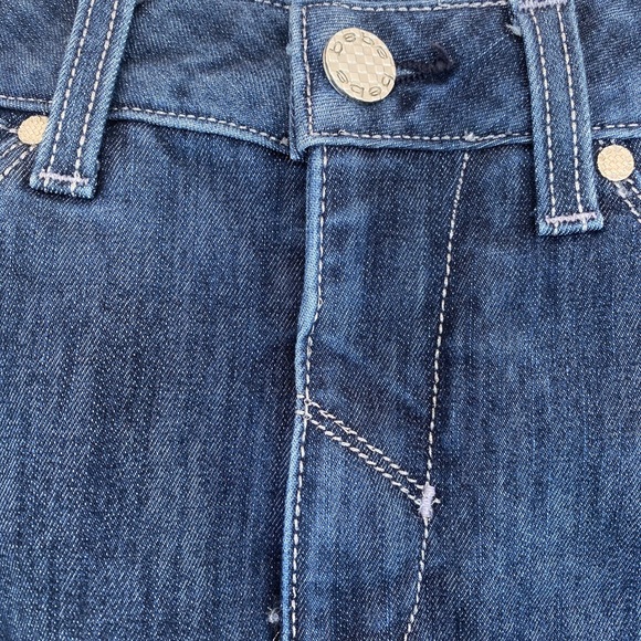 Vintage 90s Bebe Dark Blue Denim Midi Skirt - Picture 2 of 9